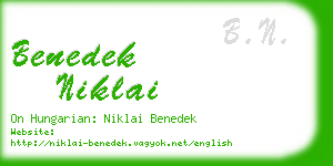 benedek niklai business card